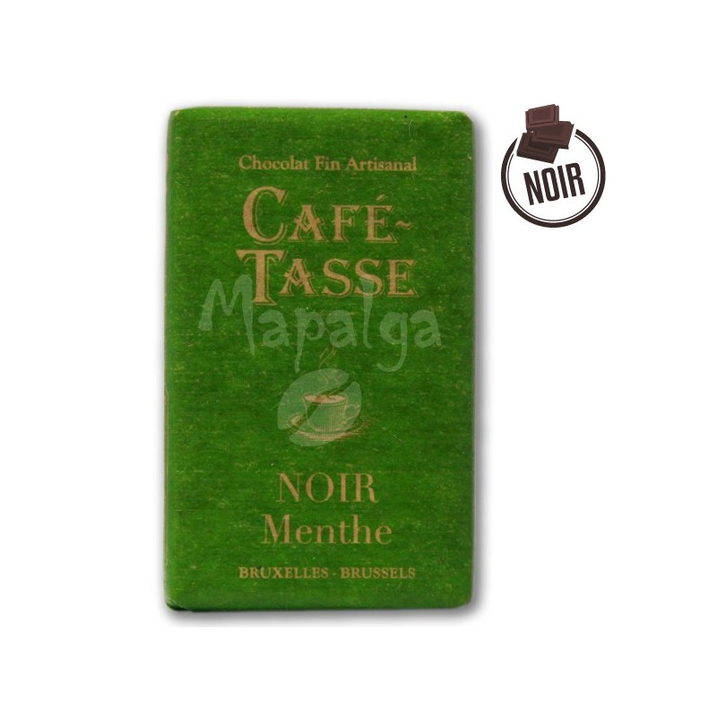 Tablette chocolat NOIR MENTHE 9g - CAFÉ TASSE