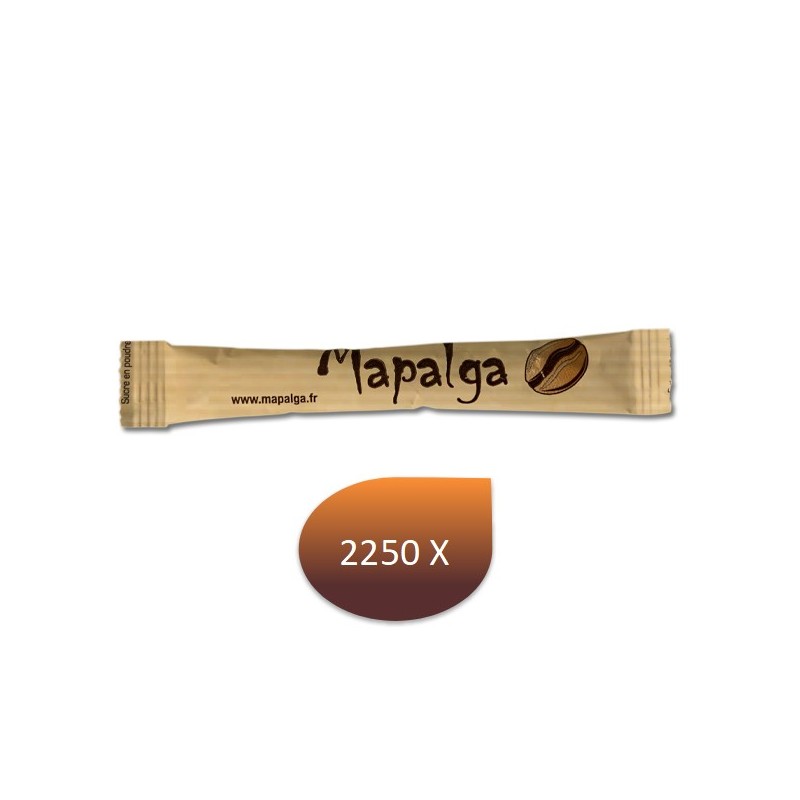 Sucre brun en sachet 3g x 150 bûchettes  ou 2250- MAPALGA