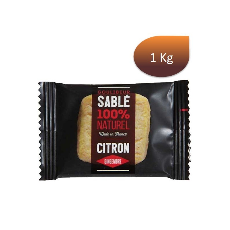 Sablés Citron gingembre 6g emballés individuellement - 1 Kg - Goulibeur