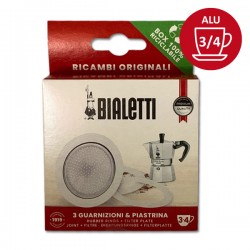 Set de 3 joints + 1 filtre cafetière aluminium 3/4 Tasses - BIALETTI