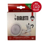 Set de 3 joints + 1 filtre cafetière aluminium 12 Tasses - BIALETTI