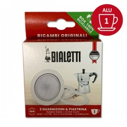 Set de 3 joints + 1 filtre cafetière aluminium 1 Tasse - BIALETTI