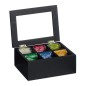 Black tea box 6 compartments - Relaxdays