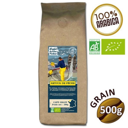 100% Arabica Grain Coffee Back Bio 500g - Café du Vieux fisherman