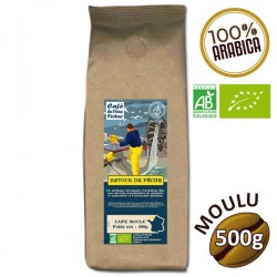 Café moulu 100% arabica RETOUR DE PÊCHE BIO 500g - CAFÉ DU VIEUX PÊCHEUR