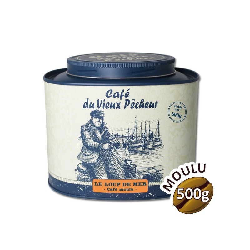 Metal Coffee Box Molded Wolf 500g - Old fisherman coffee Metal Coffee Box Molded Wolf 500g - Old fisherman coffee