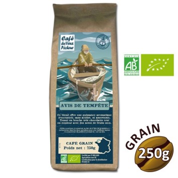 Coffee Grain Blend Organic Storm Avviso 250G - Café Du Vieux Fisherman