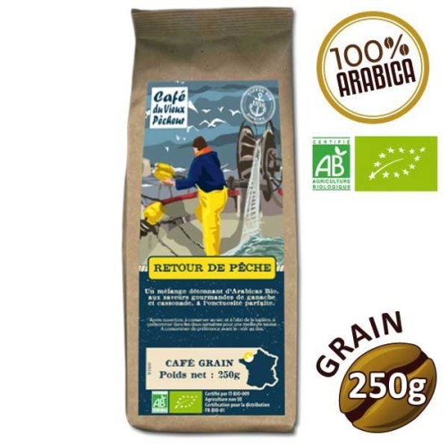 Coffee grain 100% Arabica Organic fishing return 250g - Coffee of old fisherman