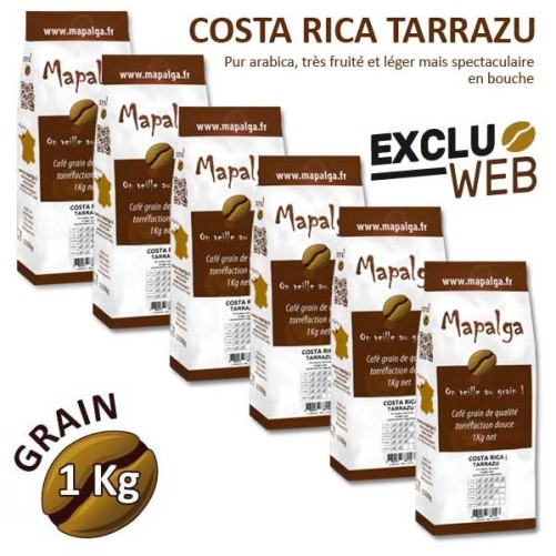 Pack X 6 Coffee Grain Costa Rica Los Santos Tarrazu - 1 kg - Mapalga