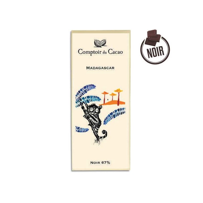 Compressa di cioccolato nero madagascar 67% - 80g - Le comptoir du cacao