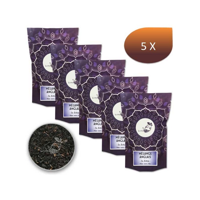 Pack x 5 black tea English mixture Lomatea bulk 100g