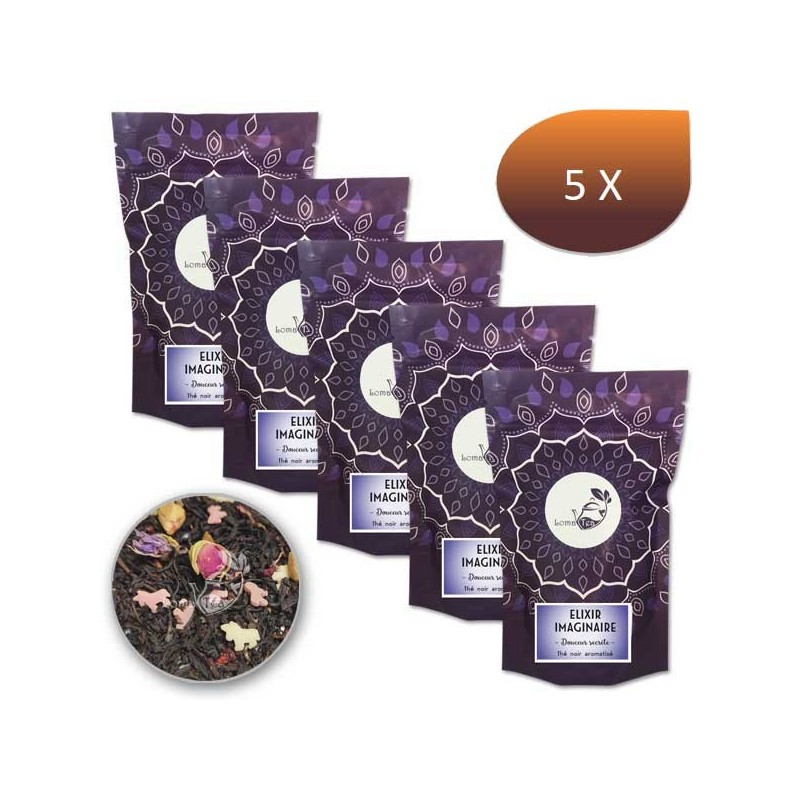 Pacchetto x 5 tè nero elisir immaginario Lomatea sfuso 100g