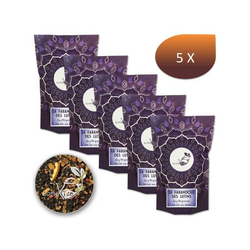 Pack X 5 Black tea farandole Lomatea Lumatea Vrac 100g