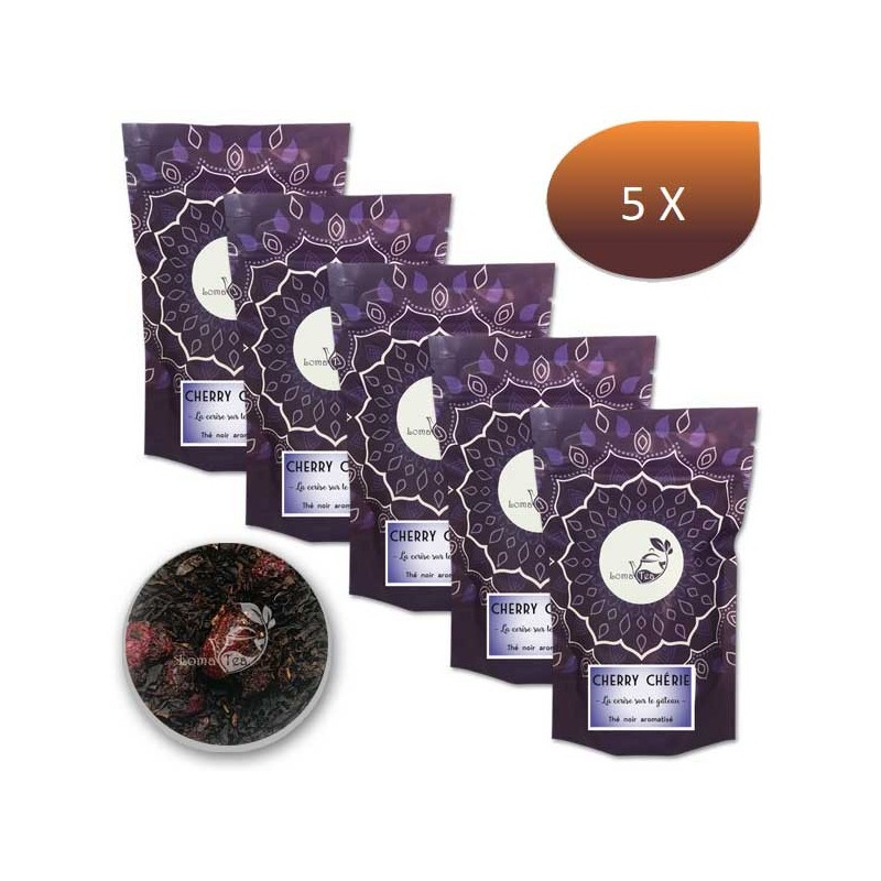 PACCHIO X 5 Tè nero Cherry Chérie Lomatea Vrac 100g