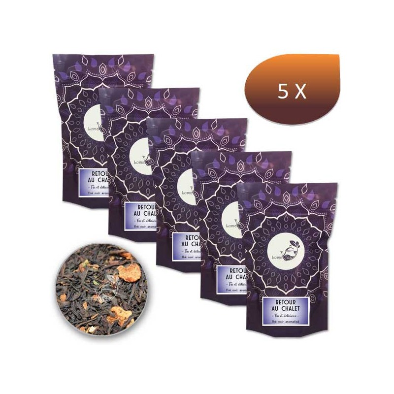 Pack x 5 Thé noir RETOUR AU CHALET VRAC 100g - LOMATEA
