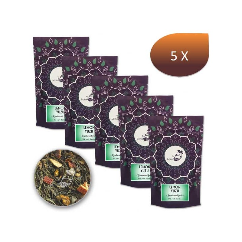 Pacchetto x 5 tè verde limone Yuzu Lomatea Bulk 100g