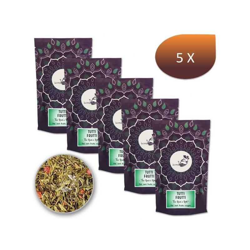 Pack x 5 Thé vert TUTTI FRUTTI VRAC 100g - LOMATEA