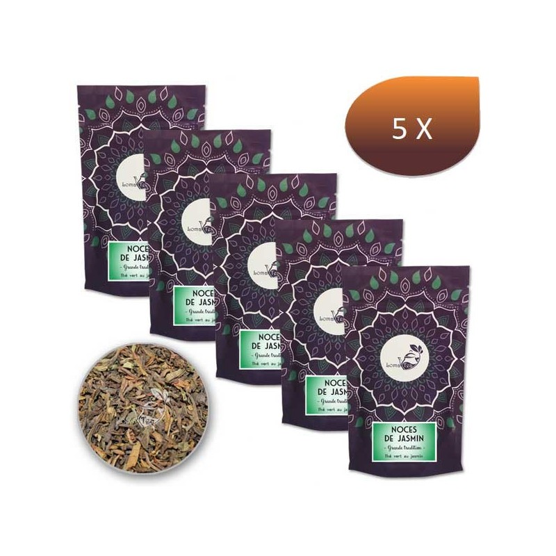 Pack x 5 Thé vert NOCES DE JASMIN VRAC 100g - LOMATEA