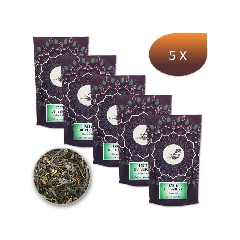 PACCHIO X 5 TEA GREEN TARTE DU VERGER LOMATEA BULI 100G