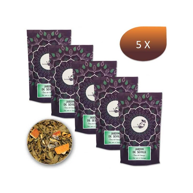 Pack x 5 Thé vert JARDIN DE SÉVILLE VRAC 100g - LOMATEA