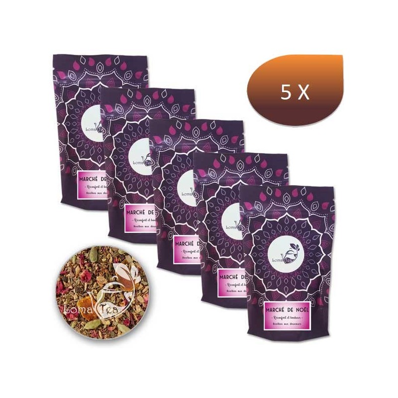 X 5 Rooibos Pack Mercato di Natale Lomatea Buld 100g