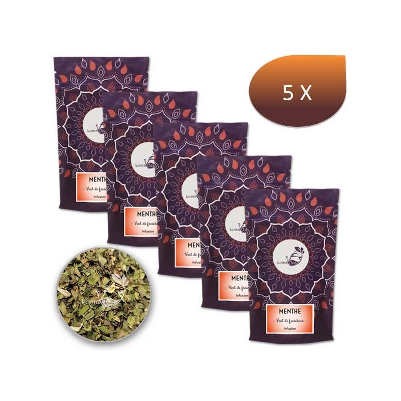 Pack x 5 Infusion MENTHE POIVREE VRAC 70g - LOMATEA