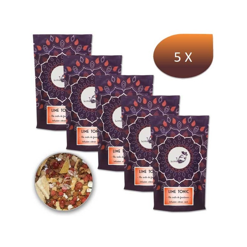 Pack x 5 Infusion LIME TONIC VRAC 100g - LOMATEA