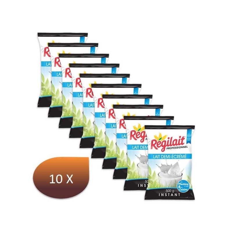 Pack x 10 half -ecrémé milk regulated for automatic distributor - 500 gr