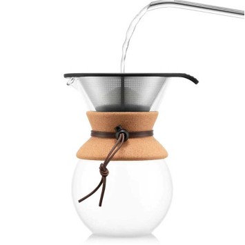 Mattista da 1 litro di caffè da 1 litro di sughero e bodum in pelle