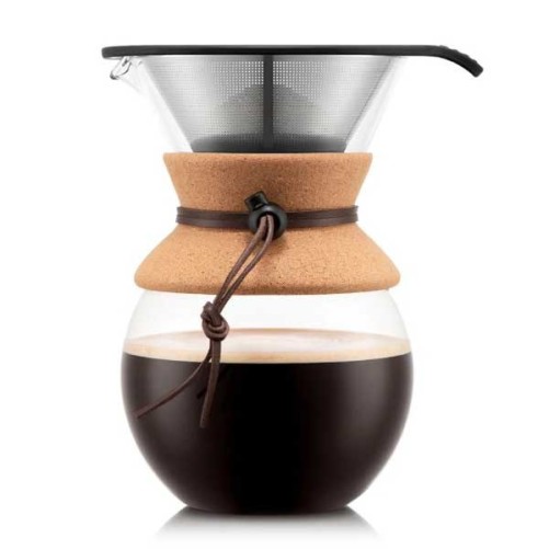 Mattista da 1 litro di caffè da 1 litro di sughero e bodum in pelle