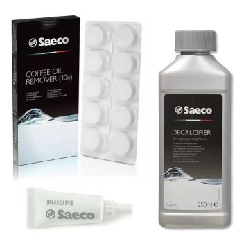 Kit entretien SAECO ( 1 détartrant 250 ml+ 12 tablettes dégraissage + 1 tube de graisse)