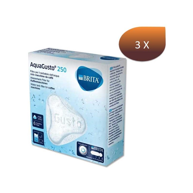 Set of 3 universal filters Brita Aqua Gusto 250 liters 1018881