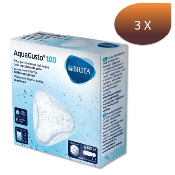 Lot de 3 Filtres Universels Brita Aqua Gusto 100 litres 