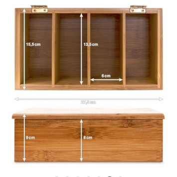 Bamboo Tea Box 4 compartimenti