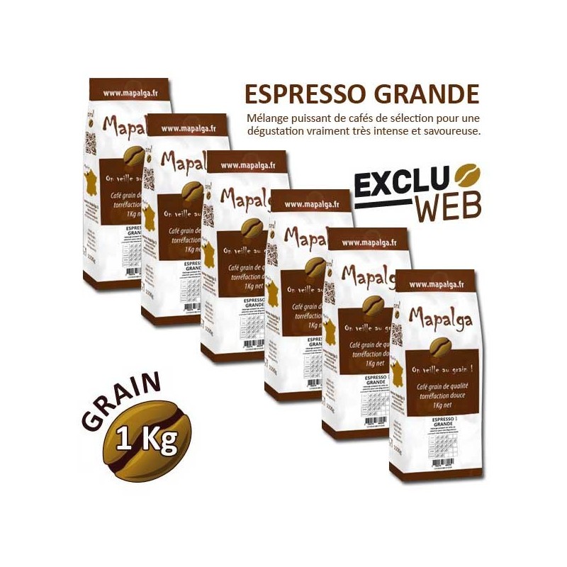 Pack X 6 Café Grain Espresso Grande - 1 kg - Mapala