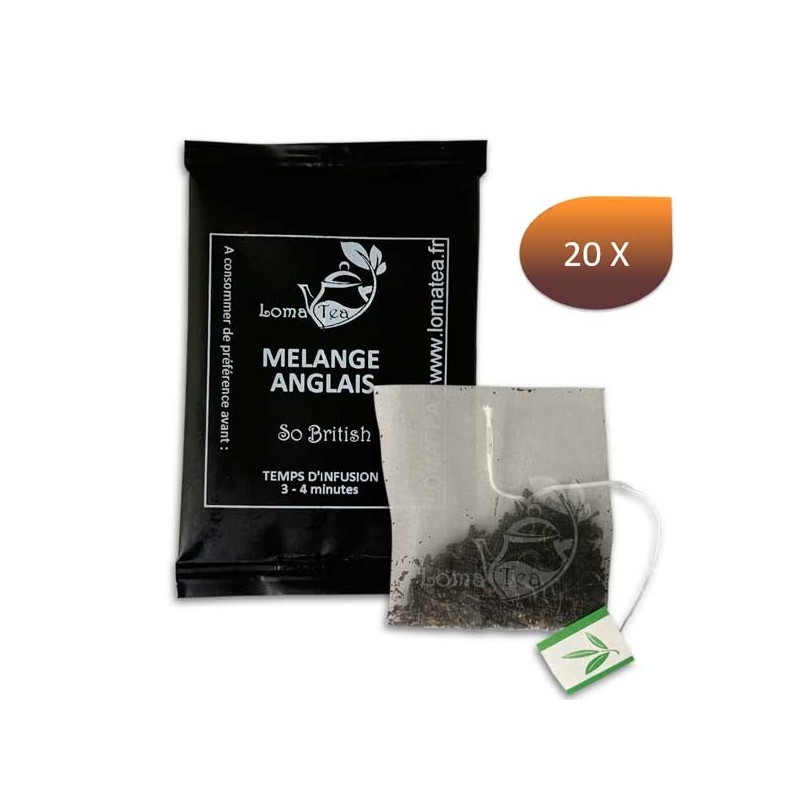 Thé noir MÉLANGE ANGLAIS x 20 infusettes individuelles - LOMATEA