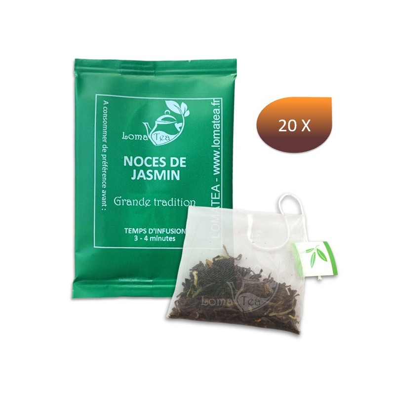 Thé vert NOCES DE JASMIN x 20 infusettes individuelles - LOMATEA Thé vert NOCES DE JASMIN x 20 infusettes individuelles - LOMATEA