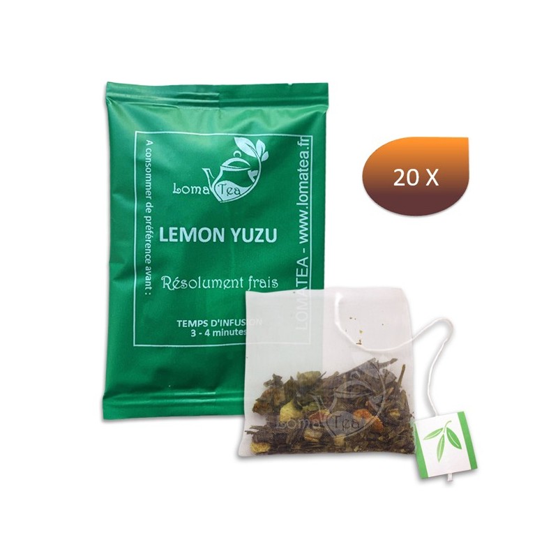 Lemon green tea yuzu Lomatea x20 individual infuses
