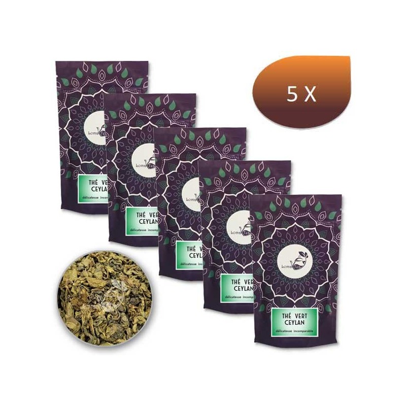 Pack x 5 Thé vert CEYLAN MELFORT VRAC 100g - LOMATEA