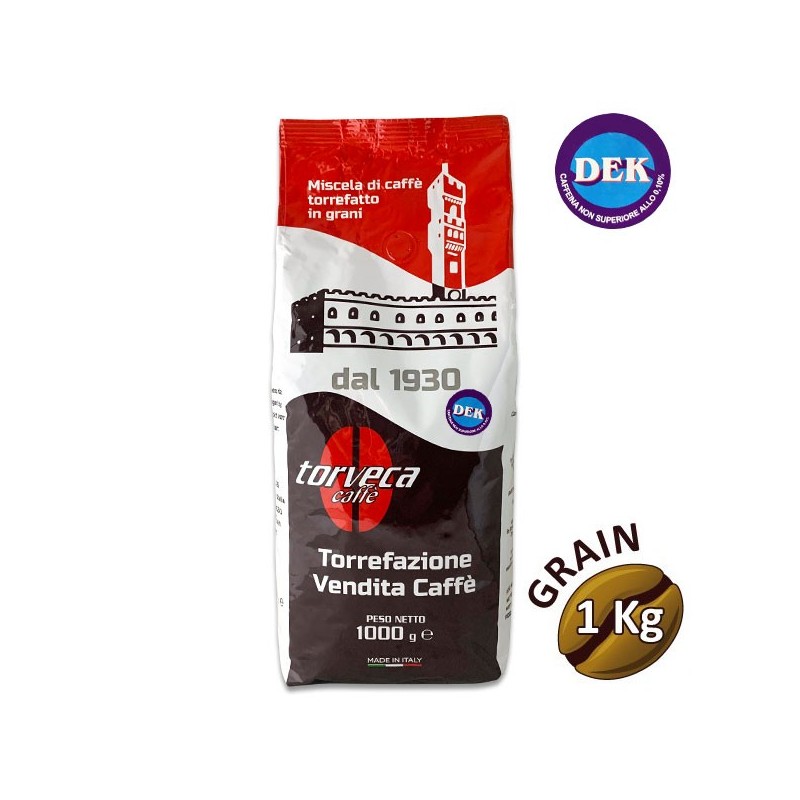 Café grain DECAFEINE - 1 Kg - TORVECA