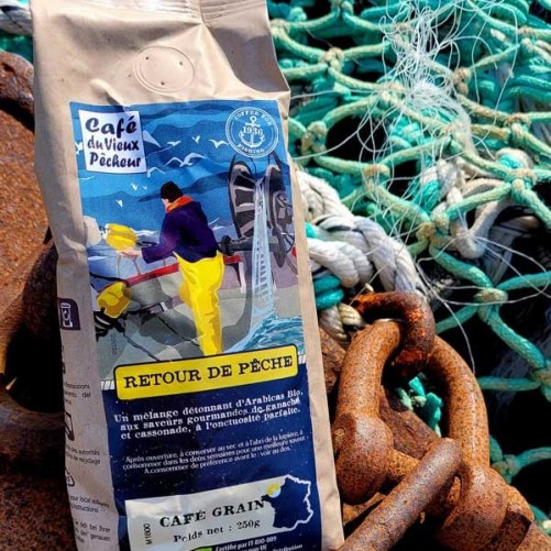 Coffee grain 100% Arabica Organic fishing return 250g - Coffee of old fisherman