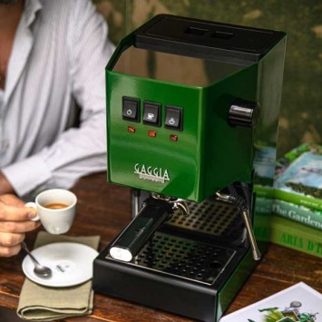 Machine à café espresso CLASSIC E24 JUNGLE GREEN GAGGIA RI9481/17 + 1 Kg de café moulu OFFERT