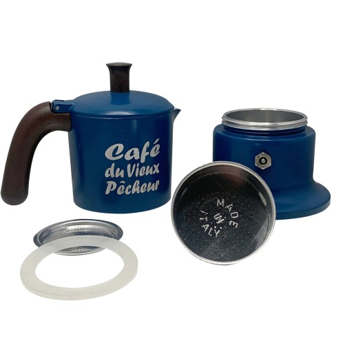 Cafetière italienne Moka Classique 6 Tasses CAFÉ DU VIEUX PÊCHEUR tous feux - ANGELINA MADE IN ITALY