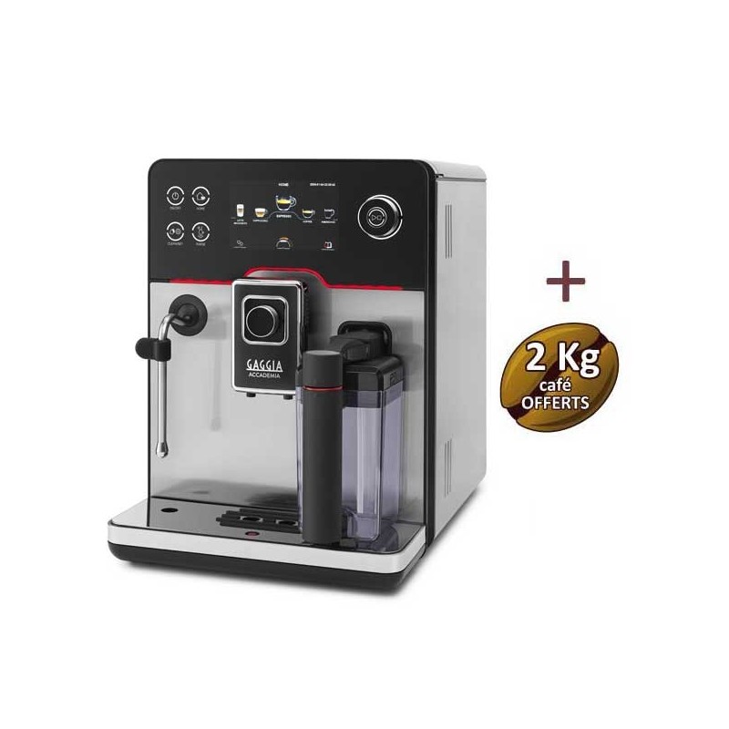 Machine à café automatique ACCADEMIA STAINLESS STEEL RI9782/01 - GAGGIA + 2 Kg de café OFFERTS