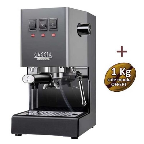 Espresso Classic E24 Coffee Machine Industrial Gray Gaggia Ri9481/16 + 1 kg of ground coffee offered