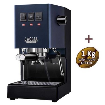 Machine à café espresso CLASSIC E24 CLASSIC BLUE GAGGIA RI9481/15 + 1 Kg de café moulu OFFERT