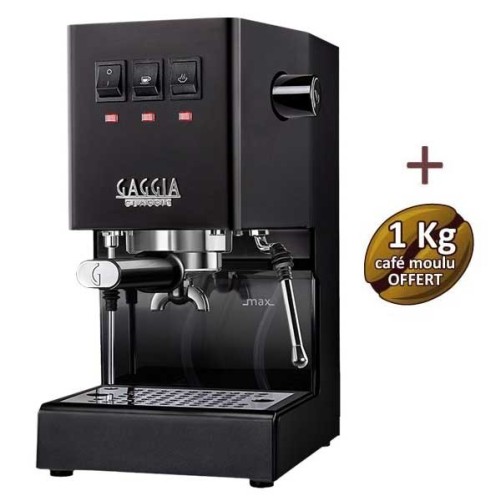 Machine à café espresso CLASSIC E24 THUNDER BLACK GAGGIA RI9481/14 + 1 Kg de café moulu OFFERT