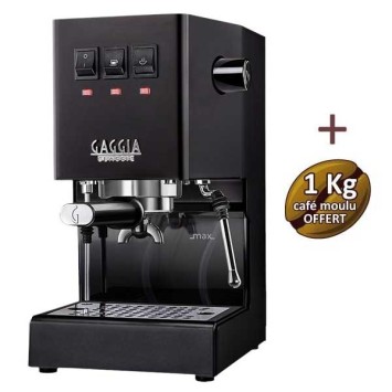 Machine à café espresso CLASSIC E24 THUNDER BLACK GAGGIA RI9481/14 + 1 Kg de café moulu OFFERT