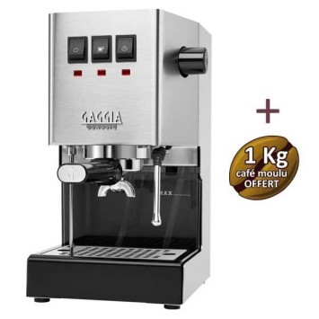 Macchina da caffè espresso classico e24 inox gaggia ri9481/11 + 1 kg di caffè macinato offerto