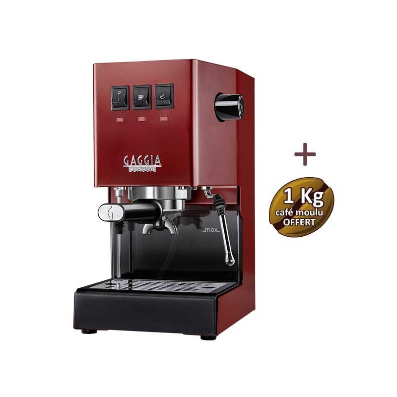 Espresso Classic E24 Cherry Red Gagia Ri9481/12 + 1 kg di caffè Moulu
